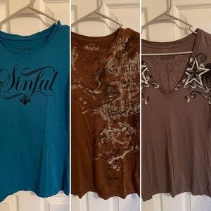 SINFUL tops from the buckle
